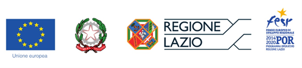 European Union, Italian Republic, Regione Lazio and FESR POR Lazio 2014-2020 logos