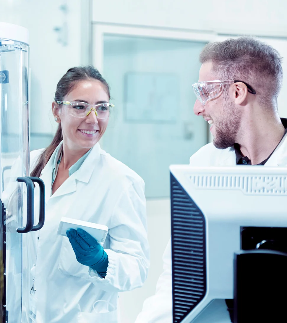 IRBM scientists at work in the laboratory